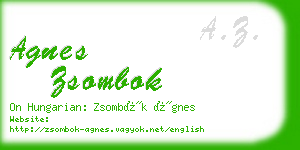 agnes zsombok business card